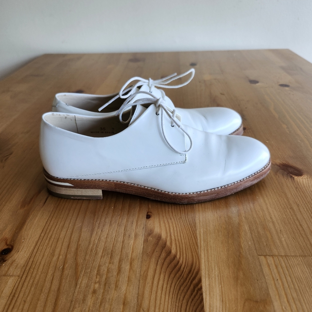 Want Les Essentiels Leather White Oxfords, Sz.35